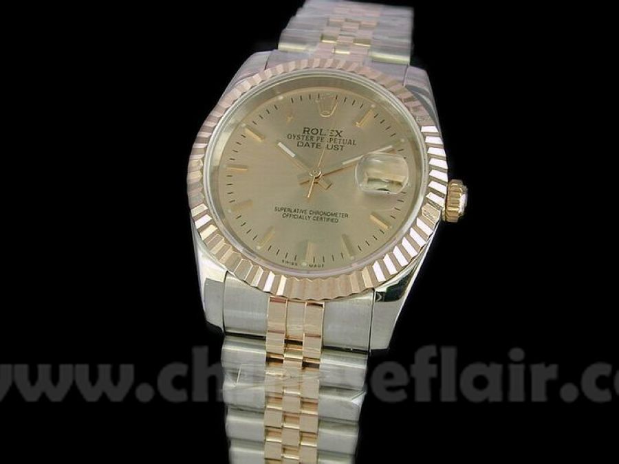 Clone Rolex Datejust 2-Tone Jubilee Gold Face Man's Watches